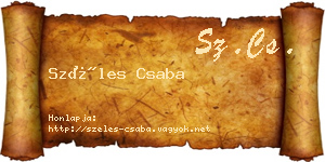Széles Csaba névjegykártya