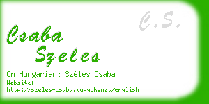 csaba szeles business card